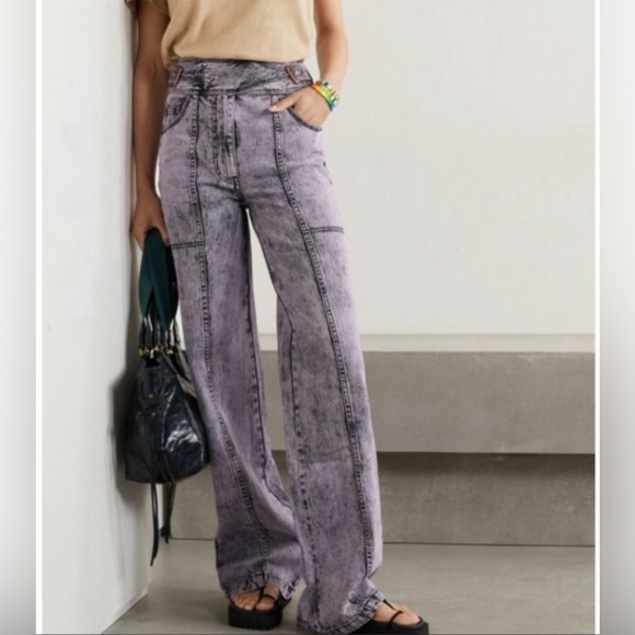 Ulla Johnson Denim - #27 🩷Ulla Johnson Albie Lilac Belted High Waisted Wide Leg Jeans